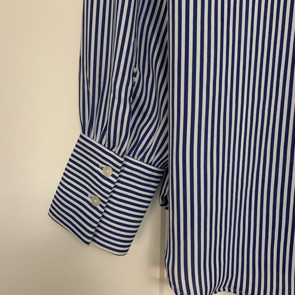 ❤️Loft Stripe Blouse Blue White Small - Picture 4 of 5